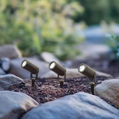 [GEBRAUCHT] B-Ware Lindby Erdspießleuchte Gartenstrahler Außenleuchte Thorgal Schwarz 3er Set (1/2)