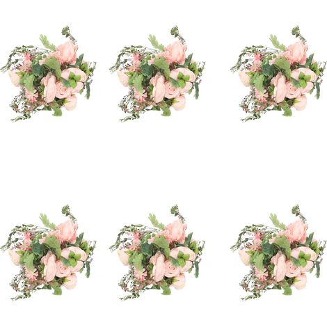 Guirlande de Fleurs Artificielles, 6 Pièces, Utilisation Polyvalente Intérieure et Extérieure, Rose, 6PCS (1/2)