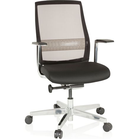 Bürostuhl / Drehstuhl FOUNTAINE PRO Netzstoff transparent / Sitz Stoff schwarz hjh OFFICE (1/5)