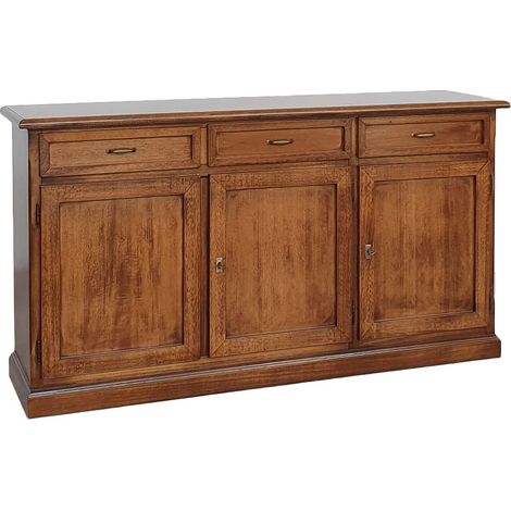 Credenza Martini 3 porte 3 Cassetti con zoccolo Noce Bassano