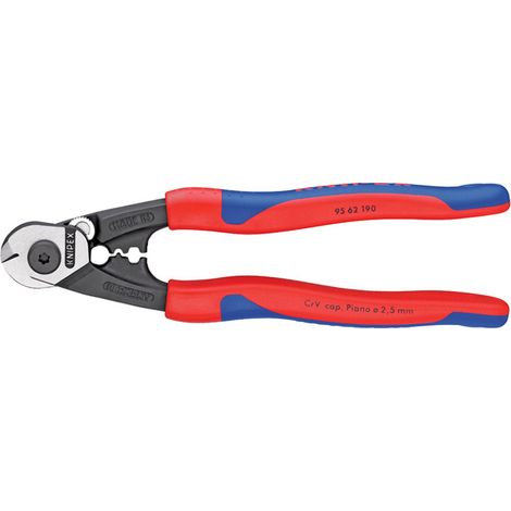 Heavy Duty Forged Wire Rope Cutter 190mm by Draper Knipex Model 95 62 190 with Heavy-Duty Handles (1/5)