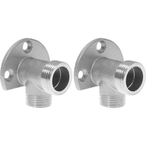 Pièces Raccord Mural Mitigeur Support Fixation Robinet Douche Adaptateur Applique Coudé G1 2 vers G3 4 INOX Double Fixation pour Installation 27 m (1/4)