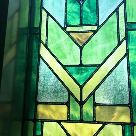 Hand Drawing Stained Glass Film Matte Texture Green 28 x 140 cm (1/5)