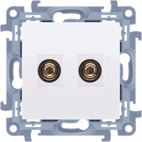 Accessoires - Prise haut-parleur simple Simon10 - 1 enceinte (module). Section du câble de sortie : 6 mm² blanc CGL2.01/1