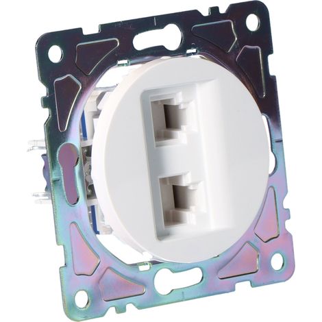 Prise RJ45/RJ11, blanche, bêta en ligne (1/4)