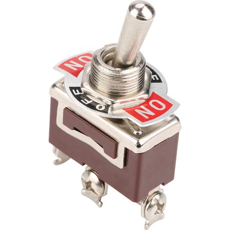 Lot de 5 interrupteurs à bascule ON/OFF/ON à 3 positions, 3 broches, 12 mm, 15 A, 250 V CA (1/5)