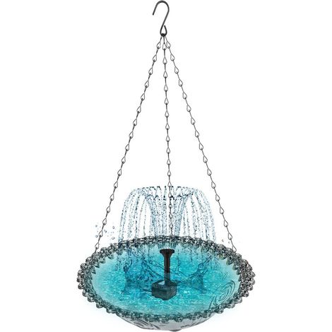 Fontana Solare e Abbeveratoio Automatica, Ideale per Giardino, Patio, Cortile e Laghetti, Accessorio Esterno Decorativo, Sistema a Energia Solare, Colore Grigio