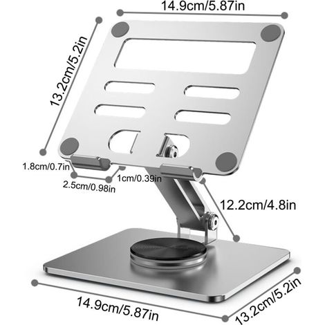 Supporto per tablet regolabile da scrivania, supporto per tablet da tavolo, supporto per tablet regolabile, supporto per tablet da scrivania - supporto per monitor portatile girevole a 360 gradi, supp (1/4)