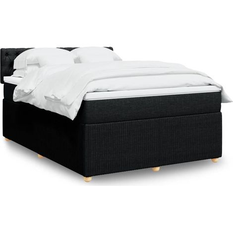 Giroletto a Molle con Materasso Nero 140x190 cm in Tessuto vidaXL (1/5)
