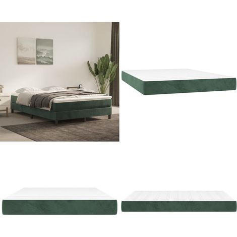 Matelas de lit à ressorts ensachés Vert foncé 140x200x20 cm - Matelas À Ressorts Ensachés - Matelas Moelleux - Matelas Soutien Lombaire - Matelas Double - Literie - Home & Living (1/5)