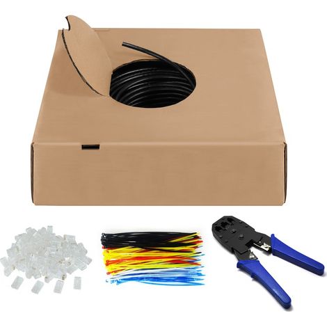 Goobay 94399 cable de red Negro 305 m Cat6 U/UTP (UTP)