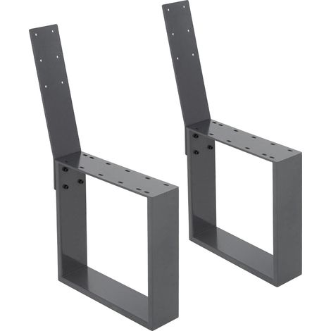 ML-Design 2 Pieds de Banc en Acier Revêtu de Poudre, Anthracite, 40x78,5 cm, Profil Carré, Design Industriel, Cadre de Banc Couloir Balcon Terrasse, Résistants aux Intempéries avec Matériel de Montage (1/5)