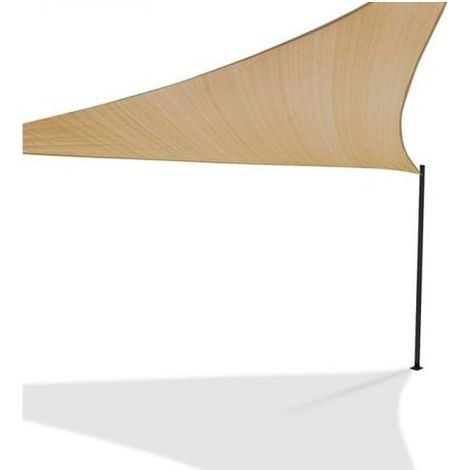 1x Triangular shade sail 3x3x3M Beige with mounting kit (1/3)