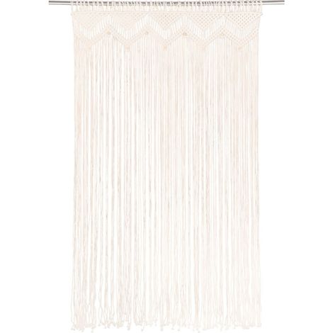 Rideau en macramé 140x240 cm – Coton crème lavable – Fabrication artisanale – Séparateur de pièce décoratif – Fimei