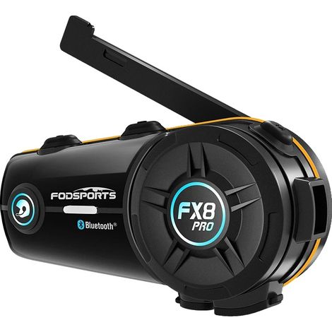 Interfono per moto, doppio chip Bluetooth 5.0, portata interfono 2000 m, capacità batteria 900 mAh, compatibilità universale con casco, radio FM 76-108 MHz (1/5)