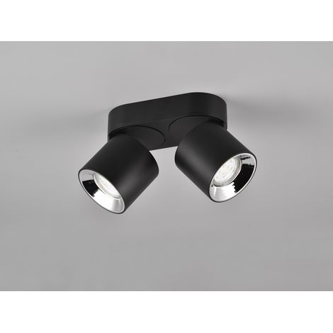 Deckenstrahler GUAYANA Schwarz 2 Spots schwenkbar, Breite 18cm (1/5)