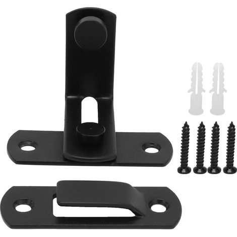 Verrou de Porte Coulissante Style Grange Américain en Acier Carbone pour Fenêtres et Portes (1/4)