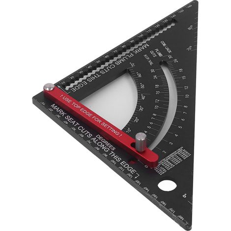 Règle triangulaire multifonction pour charpente avec rapporteur intégré et guide de coupe précis (1/5)