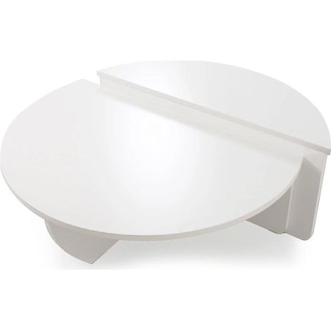 Paris Prix – Lot de 2 tables basses 90cm en mélaminé blanc – Design moderne – Dimensions 85x30x35cm et 90x60x30cm – Finition mate (1/5)