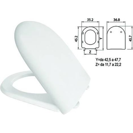 SEDILE WC IN TERMOINDURENTE "LUNA 2" BIANCO CERNIERE INOX H057 - FERR 410816