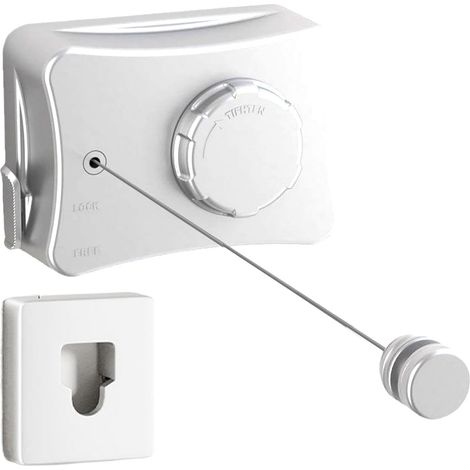 Étendoir à linge rétractable intérieur et extérieur, étendoir à linge extérieur, étendoir à linge, 5 mètres, blanc (1/5)