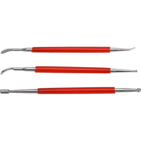 Trois stylos décoratifs à strass à double embout, polyvalents et durables, utilisés comme outils de sculpture pour la réalisation de maquettes.