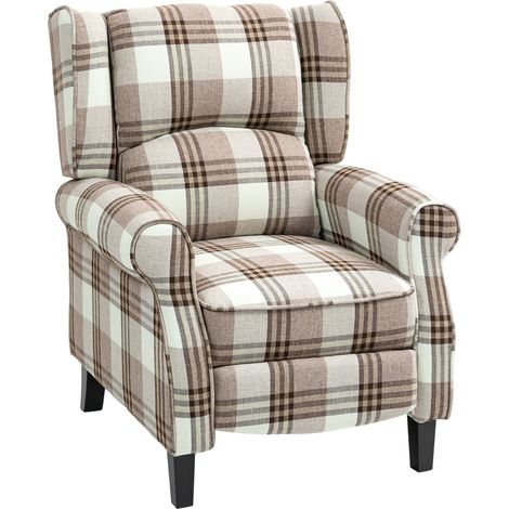 160° Reclining Armchair, with Footrest - Brown (1/5)