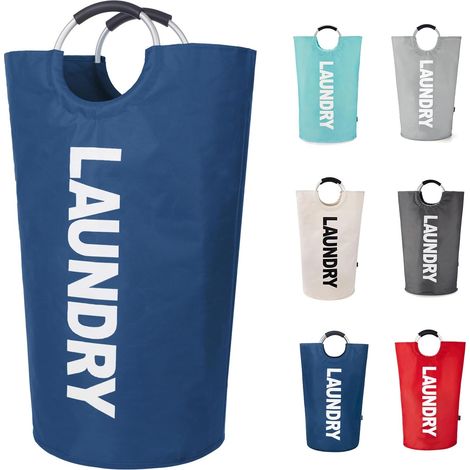 Grand panier à linge bleu marine, 383879cm, comprend un sac à linge pliable, un panier à linge haut indépendant et pliable. (1/5)