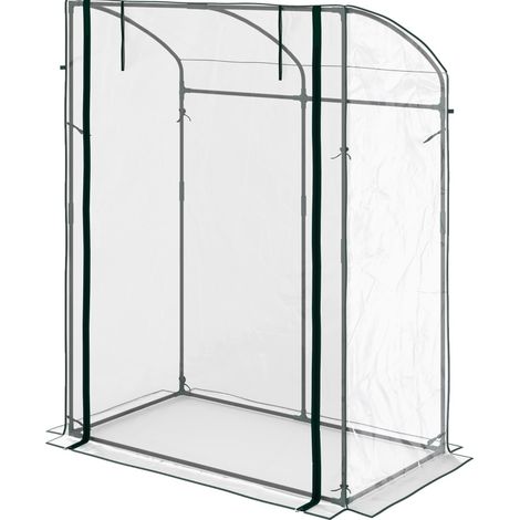 Serra a tunnel trasparente con porta 128 x 70 x 170 cm, telaio in acciaio, resistente all’inverno (1/4)