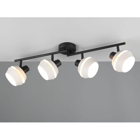 Deckenstrahler ISLA 4-flammig Schwarz, Metallschirme Grau, Breite 72cm (1/5)