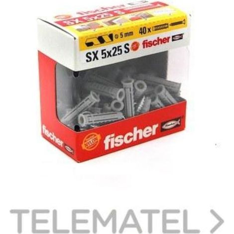 FISCHER caja 40 tacos sx 525 s brico 513465 fischer , Caja 40 Tacos Sx 5x25 S Brico 513465 de la marca Fischer.