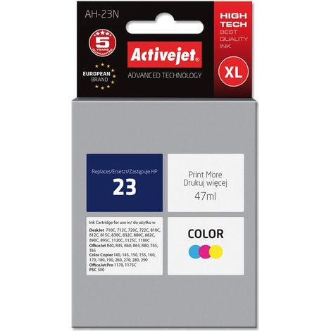 Activejet AH-23N cartucho de tinta 1 pieza(s) Compatible Alto rendimiento (XL) Cian, Magenta, Amarillo