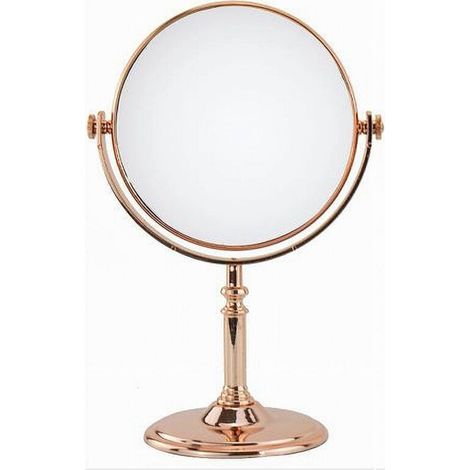 Miroir De Maquillage De Table Accessoire De Salle De Bain Or Rose Femme 6" 27cm 69414
