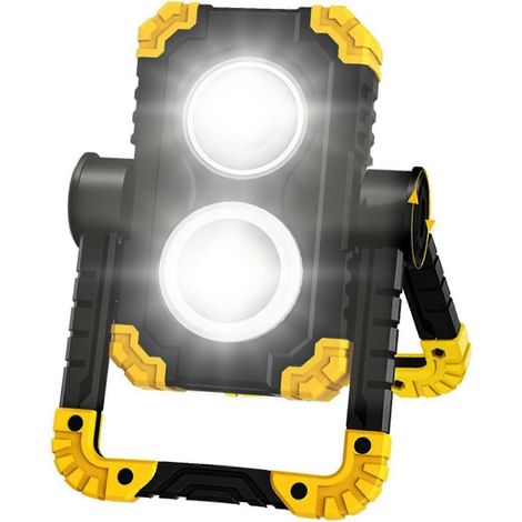 Lampe de travail LED rechargeable 3000 lumens pour les pannes de courant, lampe de travail rechargeable avec base magnétique rotative à 360°, lampe de travail LED pliable et étanche. (1/5)
