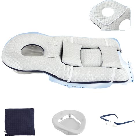 Gedächtnisschaumkissen, ergonomische Form, hochdichte Füllung, WEISS (1/2)