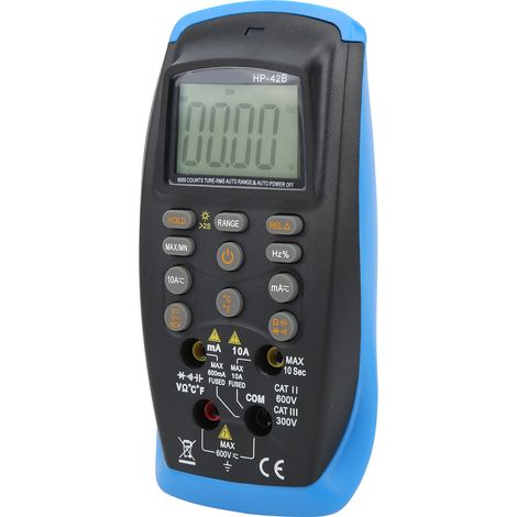 Multimètre numérique portable HP-42B TRMS pour la mesure de tension/courant CC/CA et de résistance (6000 points) (1/5)