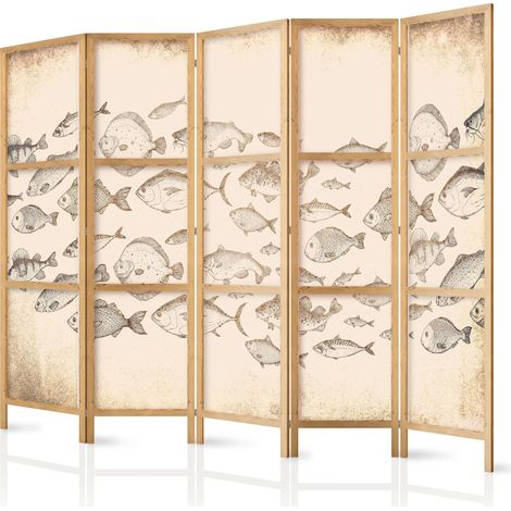 Paravent artgeist décoratif beige 225 cm 3 panneaux