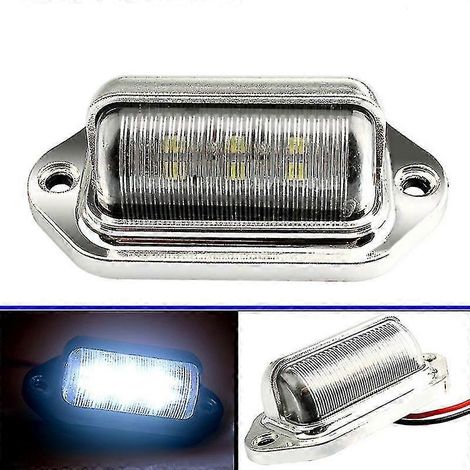 Éclairage de plaque d'immatriculation chromé à 6 LED pour camion, SUV, remorque, fourgonnette (universel) (1/5)