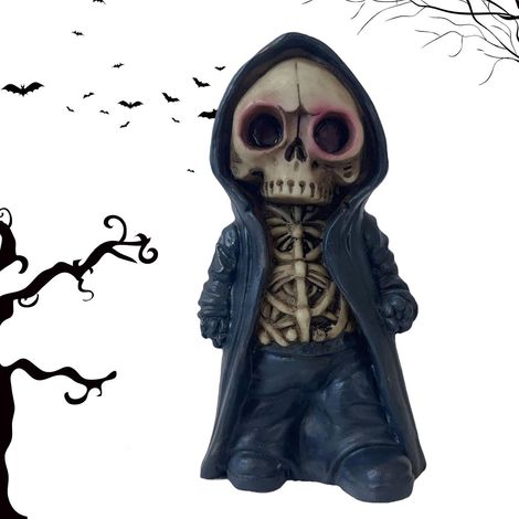 Figurines de Squelette Cool, Petite Figurine de Squelette, décoration de Sculpture de Squelette, Sculpture de Squelette légère, Ornement de Squelette en résine, décoration d'halloween à Collectionner (1/5)