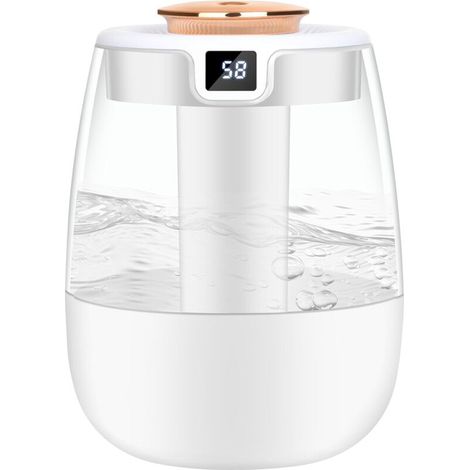 Luftbefeuchter, 2-Liter-Luftbefeuchter für Schlafzimmer mit intelligenter Feuchtigkeitsanzeige, ultraleise (20 dB), 20 Stunden Laufzeit, automatische Abschaltung