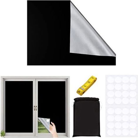 Store occultant sans perçage 100x145cm – Tissu épais résistant aux UV – Installation facile avec bandes Velcro – Protection solaire pour chambre bébé (1/5)