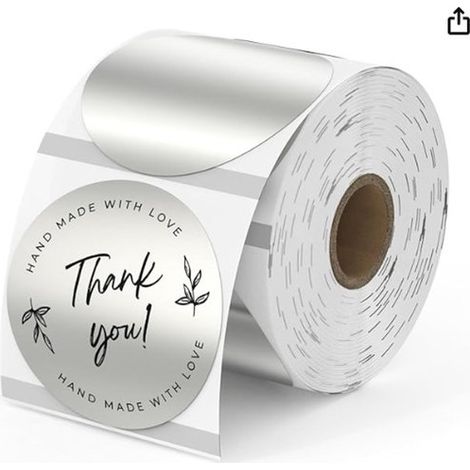 Papel para etiquetas térmicas - 57x32 mm - 500 hojas cuadradas - Rollo de etiquetas adhesivas para impresora - Dorado (1/5)