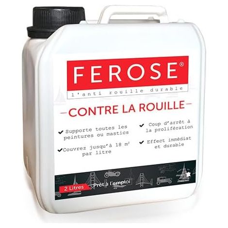 Ferose – Dégrippant antirouille 2L – Protection contre la corrosion – Pour métal, bois et plastique – Application facile et rapide