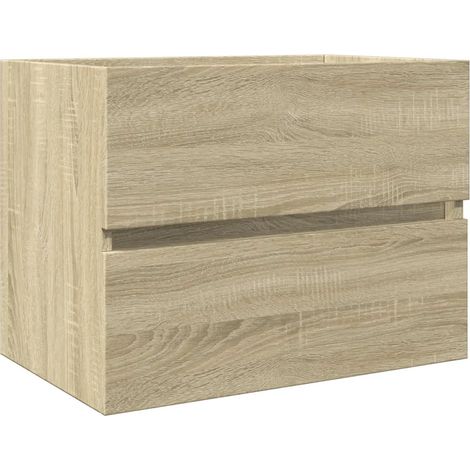 Armoire d'évier murale gain de place 60 x 38,5 x 45 cm design moderne salle de bain en bois d'ingénierie chêne sonoma (1/5)