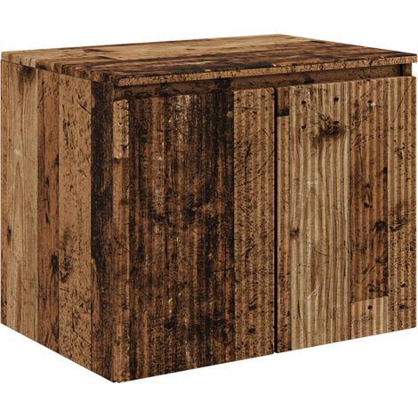 Mueble de baño montado en la pared Madera envejecida vidaXL