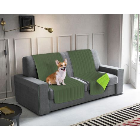 Housse de canapé en Microfibre, Vert foncé/Vert Pomme 60 x 190 cm (1/3)