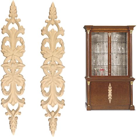 2 Pièces Moulure Plafond Moulures Murale Moulure Decorative Moulures Bois Decoration Bois Peut être fixé aux Murs, Portes, Armoires, Placards, Fenêtres, Miroirs, Cheminées (1/5)