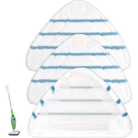 Lot de 3 Balai Vapeur Chiffons de Sol de Rechange Compatible avec Les Nettoyeurs à Vapeur Convient pour Tous Les Types de Revêtements de Sol Housses en Microfibre Balai Vapeur Steam (1/5)