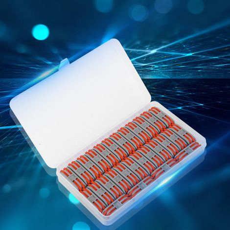 28 connecteurs de câblage, conducteurs à 2 positions, compacts, en nylon ignifugé orange, calibre 11-28 AWG, PCT-2-2 (1/5)