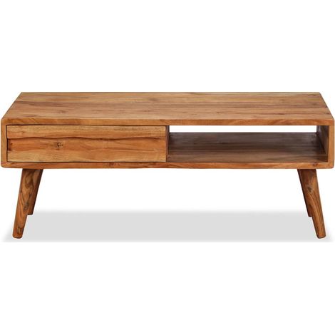 Maison Exclusive - Table basse Bois massif avec tiroir sculpté 100x50x40 cm